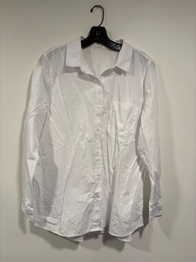 Women's White Button-Down Shirt - Classic Tailored Style